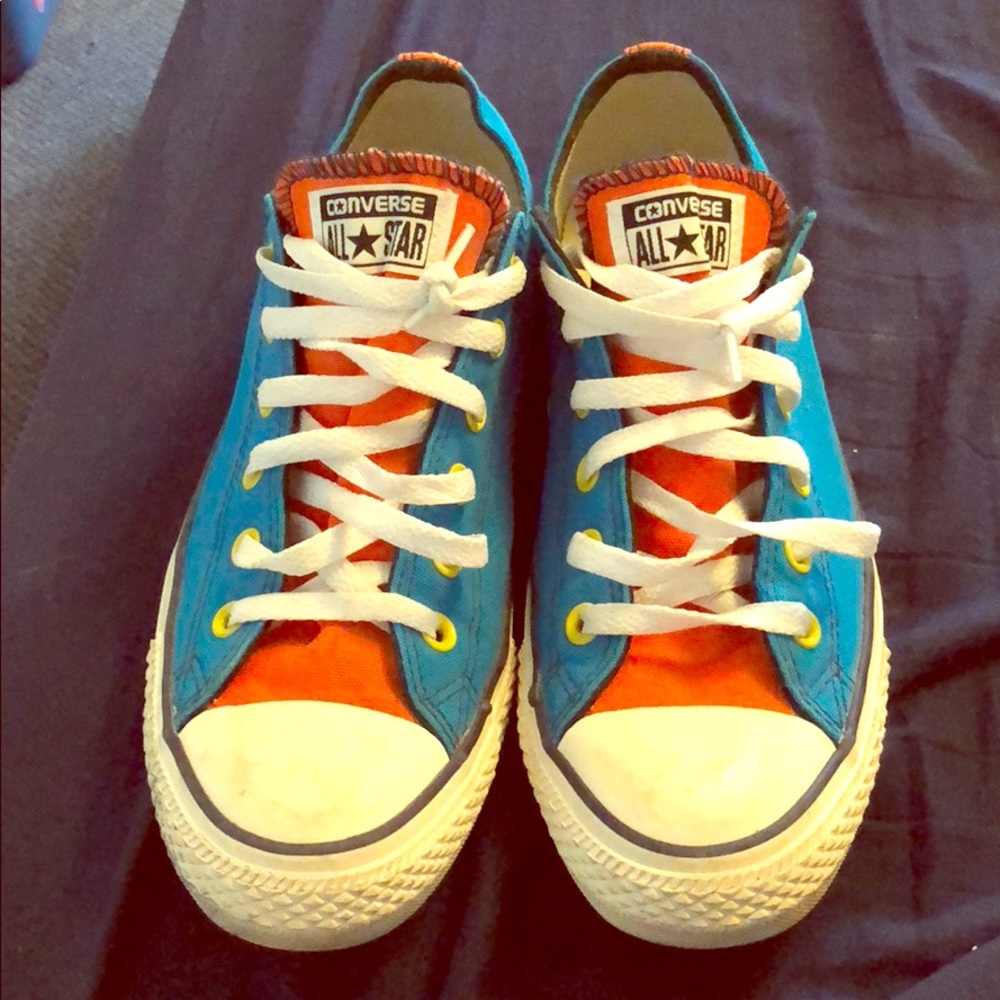 Blue and Orange Converse